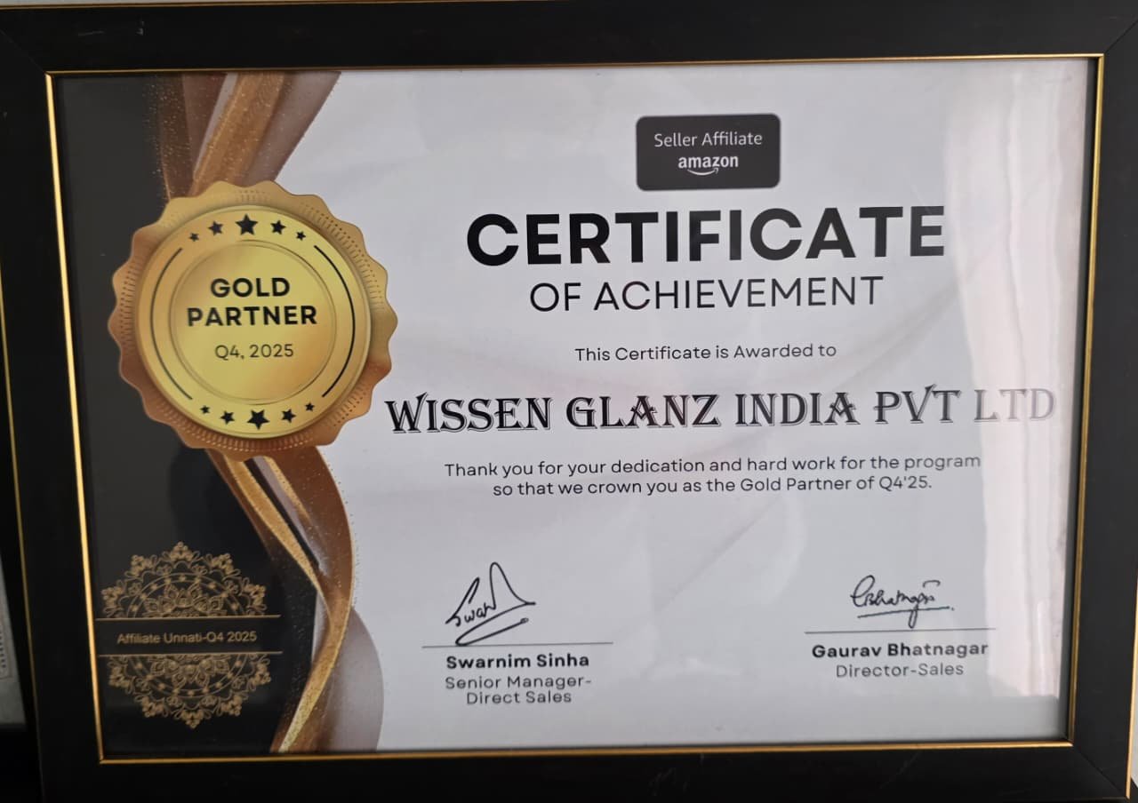Wissen Glanz India SSL-2 Champion Award certificate